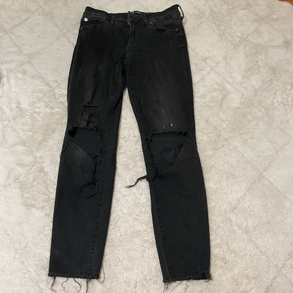GAP Black Distressed Jeans